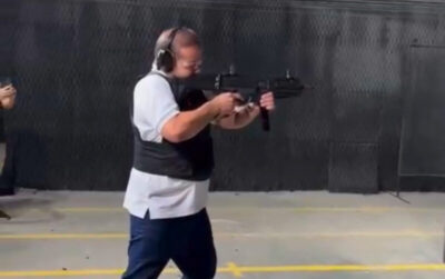 Rildo Amaral se exibe em stand de tiro em Imperatriz