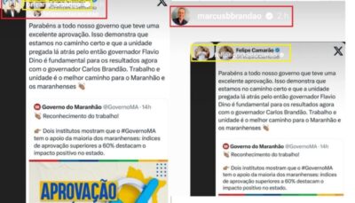 Marcus e Orleans Brandão fazem gesto a Camarão