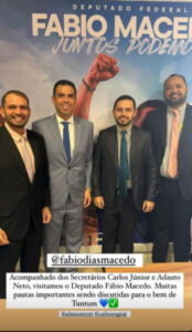 Na política tem valor quem tem voto, Fernando Pessoa é recebido pelo deputado federal Fábio Macedo que prometeu ações importantes para Tuntum