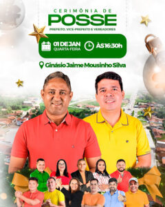 Prefeito Toca Serra e vice Fábio Mendes convidam para posse e grande festa de louvor em Pedro do Rosário