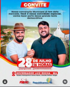 Marcada convenção partidária em Governador Luiz Rocha