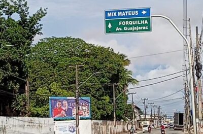 Placas de trânsito em São Luís servem para fazer propaganda de empresa