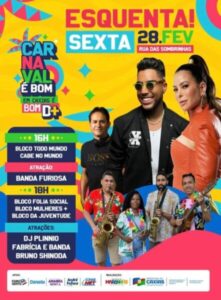Esquenta do Carnaval em Caxias nesta sexta-feira (28)