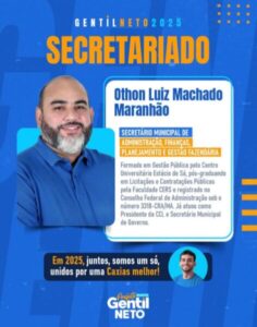 Prefeito eleito de Caxias , Gentil Neto , anuncia primeiro nome do seu secretariado