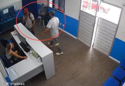 PM se distrai no celular e tem arma de fogo roubada por assaltantes no Anjo da Guarda; veja vídeo