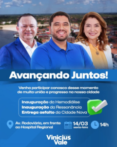 Prefeito Vinícius Vale convida população de Barreirinhas para inaugurações e entrega de melhorias nesta sexta-feira (14)
