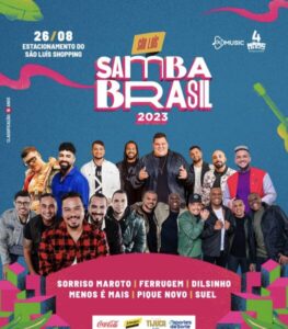 Com shows de Ferrugem, Dilsinho, Menos é Mais e Sorriso Maroto, Samba Brasil realizada a sua segunda edição neste sábado (26), em São Luís