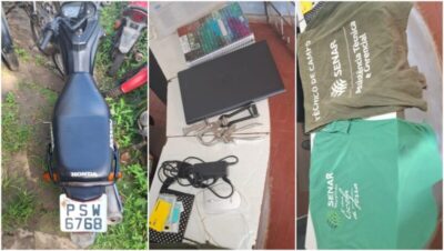 PM recupera moto e demais objetos roubados de técnico do SENAR em Vargem Grande
