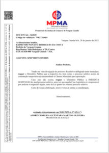 Vargem Grande: MP recomenda o Prefeito Preto enviar projeto do Seletivo para apreciação da Câmara Municipal, sob pena de suspensão