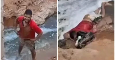 VÍDEO: Bêbado causa grande confusão no Maranhão após dormir em córrego e população achar que ele estivesse morto