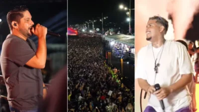 Dupla Jorge e Mateus e Felipe Amorim agitam 1º dia de folia no circuito Vem Pro Mar, na Litorânea