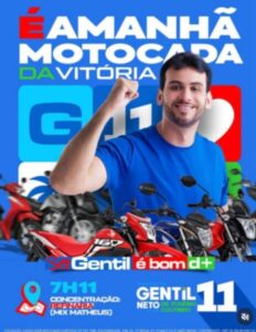 Gentil Neto volta a mostrar força da sua campanha a prefeito de Caxias com Motocada da Vitória, neste sábado (17)