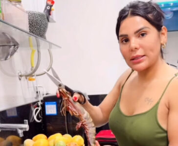 Passada a eleição, Ingrid Andrade grelha camarão