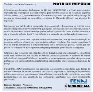 Sindjor e Fenaj repudiam exoneração de Jacqueline Heluy