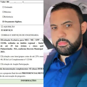 Palmeirândia: Gestão Edilson da Alvorada lança licitação para prestação de serviços de manutenção de veículos com Orçamento Sigiloso