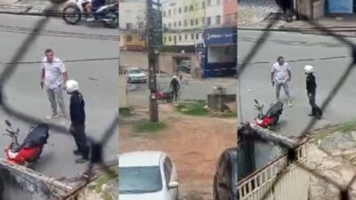 Policial usou arma e viatura da Segurança Pública do MA para espancar e humilhar motociclista em briga de trânsito em São Luís