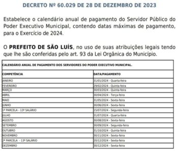 Salário!!! Calendário de pagamentos dos servidores públicos 2024