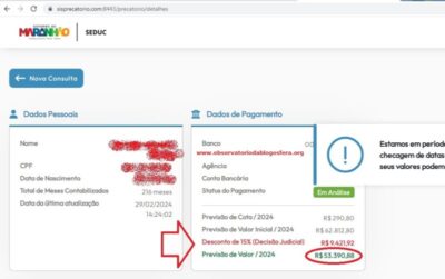 URGENTE!!! SEDUC conclui recálculo do dinheiro do precatório e já pode efetuar pagamento