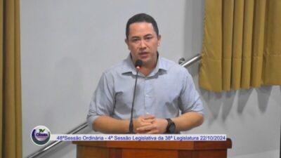 André da Ralpnet faz seu primeiro pronunciamento na tribuna da Câmara Municipal de Vereadores após vitória; assista o vídeo: