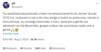 Centro Histórico: assaltos, furtos, roubos e sequestros