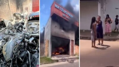 Incêndio em galpão destrói veículos e mobiliza bombeiros em Santa Inês