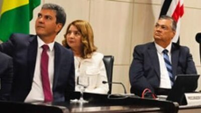 Dino, Iracema e Braide se encontram durante evento do Judiciário em São Luís