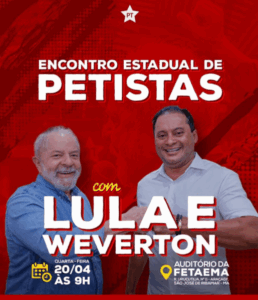 Em encontro estadual, petistas irão ratificar apoio a Weverton