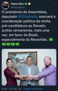 Othelino coordenará campanha de Flávio Dino ao senado