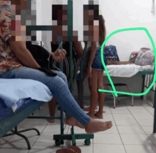 Cedral-Fotos mostram pacientes misturados com diferentes casos de doenças, inclusive puérperas em uma única sala