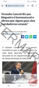 Vereador acusado de homofobia declara apoio ao I Baile LGBTQIAP+ que será realizado hoje em Codó