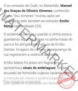 Morte de Seu Ximenes ganha destaque no portal do Sistema Brasileiro de Televisão