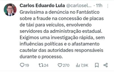 Carlos Lula pede afastamento de policiais envolvidos em denúncia de fraude em placas de táxi