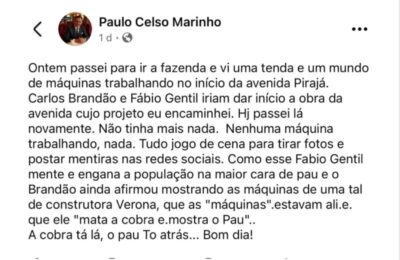 Destrambelhado, Paulo Marinho esculhamba Carlos Brandão e enfim foi plantar batatas!!!