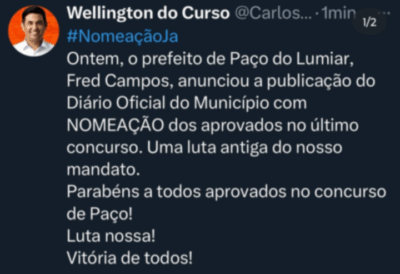 Após luta do deputado Wellington, prefeito de Paço do Lumiar nomeia aprovados em concurso público