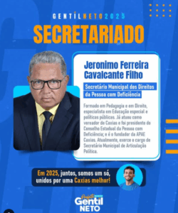 Conforme prometido, Gentil Neto cria a Secretaria dos Direitos da Pessoa com Deficiência e anuncia o secretário para compor sua gestão em Caxias…