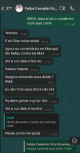 Até aqui a vítima é a deputada Mical…