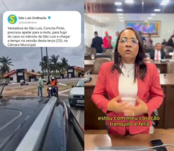 Vereadora Concita Pinto viraliza nas redes sociais após dá jeito para fugir de engarrafamento e chegar a tempo na Câmara de São Luís para votação da LOA 2024