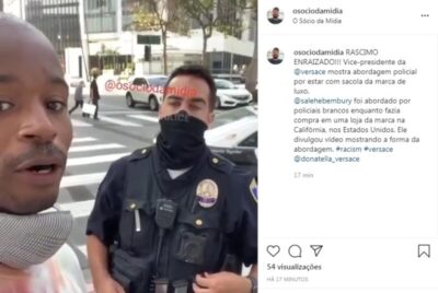 Negro, vice-presidente da Versace mostra abordagem policial nos EUA por estar com sacola da marca de luxo