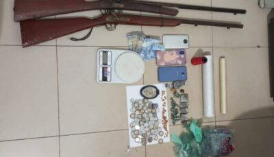 Homem é preso por tráfico de drogas e posse ilegal de arma de fogo, em Imperatriz-Ma
