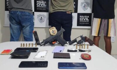 Integrantes de associação criminosa são presos portando armas de fogo, em São Luís