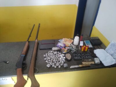 Operação conjunta da Polícia Militar e Civil resulta na prisão de dois homens e apreensão de armas e drogas em Peri Mirim