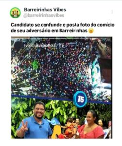 Sem público em seus comícios, Filho de Iracema coloca foto de adversário para fazer mídia