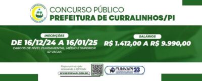 Prefeitura de Curralinhos lança concurso público com 42 vagas imediatas