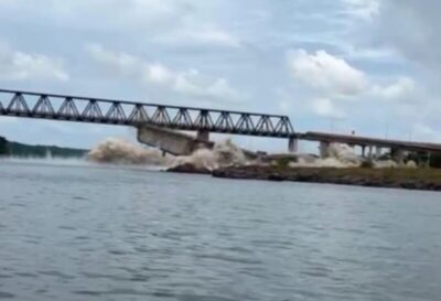 DNIT implode restos da ponte de Estreito
