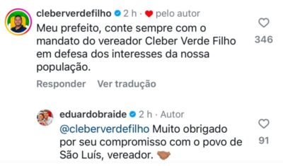 Cleber Verde Filho reafirmar apoio a Braide