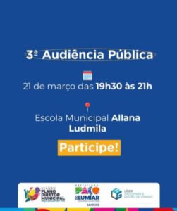 Paço do Lumiar: Prefeitura convida para 3ª audiência pública de revisão do Plano Diretor