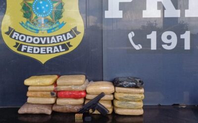 PRF apreende 19 kg de droga e uma arma de fogo na BR-135, em São Luís