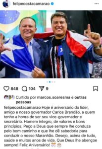O parabéns forçado e frio de Felipe Camarão ao governador Carlos…