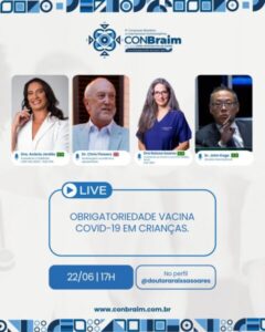 Especialistas debatem obrigatoriedade da vacina contra Covid-19 em crianças, em live no domingo (22)