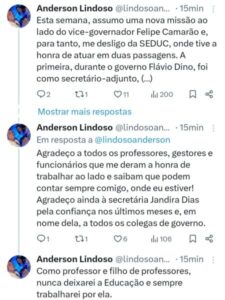 Lindoso diz que assumirá nova missão no Governo ao lado de Camarão